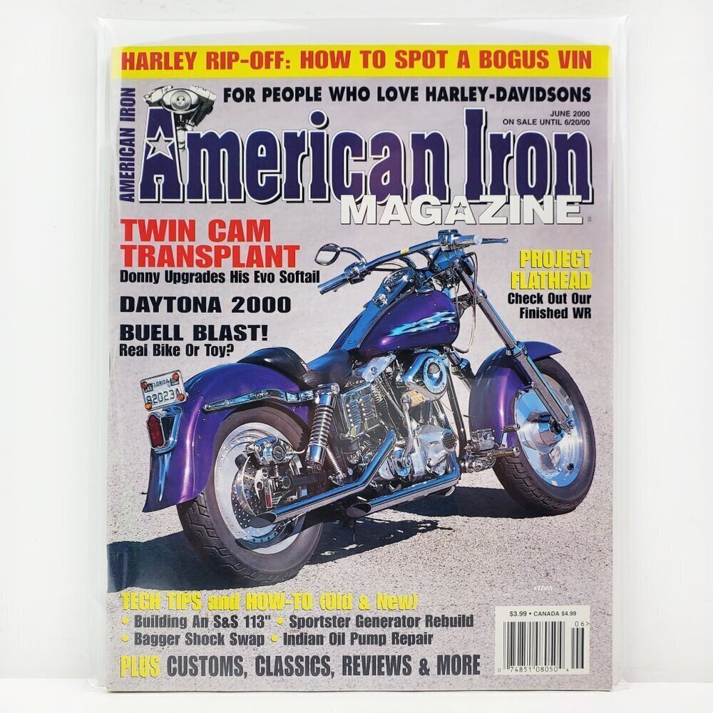 American Iron Magazine Harley Davidson Jesse James Motorcycles June 2000 Unread